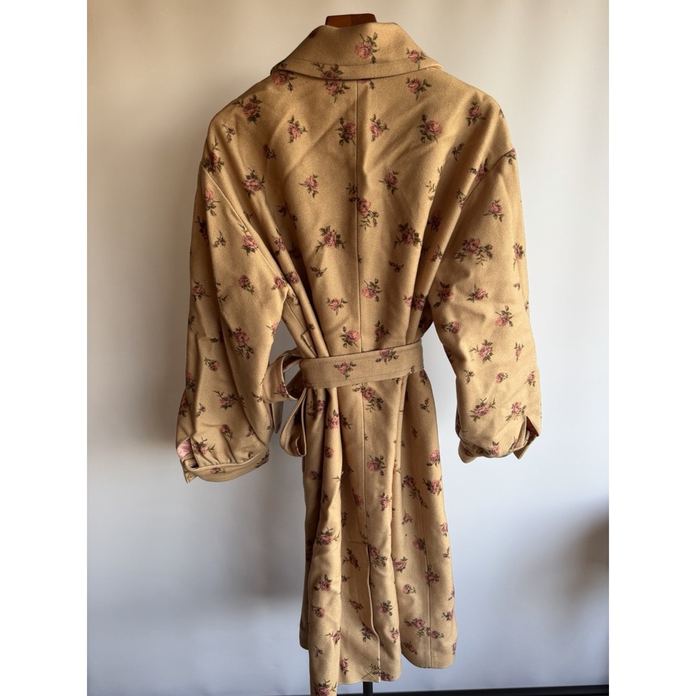 Rouje Paris Gerard Coat In Fleur Beige 100% Wool FR 44 US 10 All over Pink Flora - Picture 4 of 9